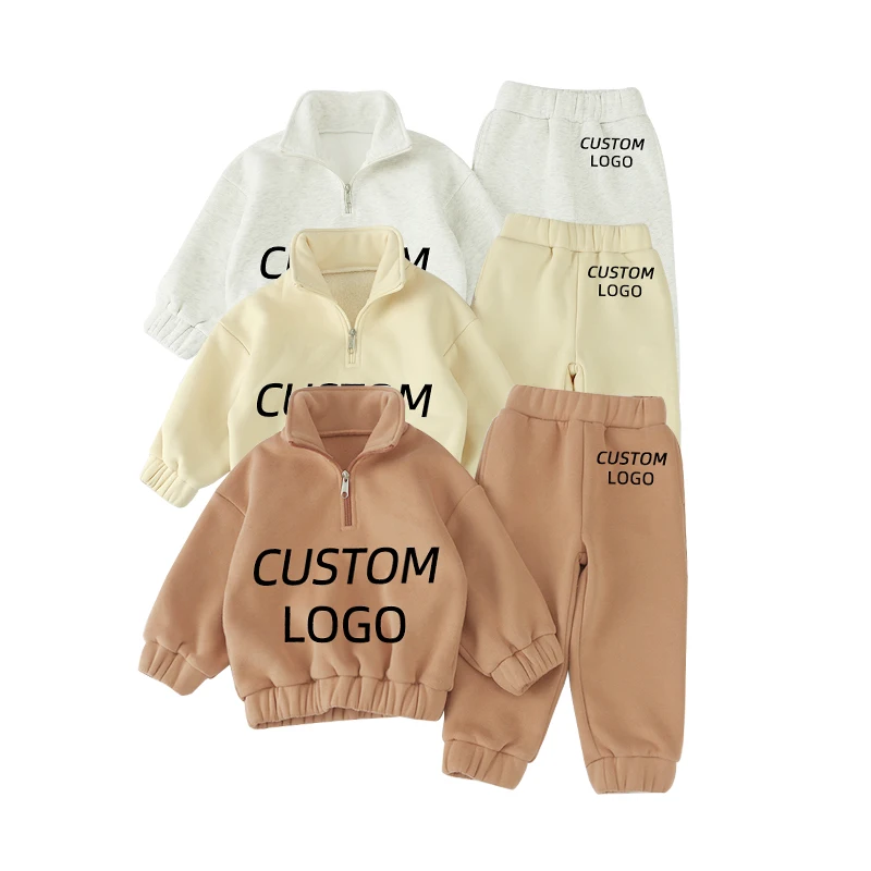 Oem Autumn Custom Designer Baby Boy Clothing Set Kids Baby Two Piece Hoodies Outfit Jogging Track Children Suit Set