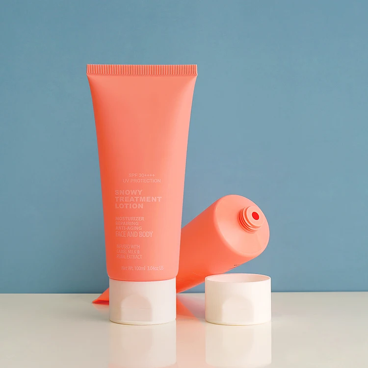 Wholesale 100 ml empty face wash packaging tube skin care packaging for lotion sunscreen with flap