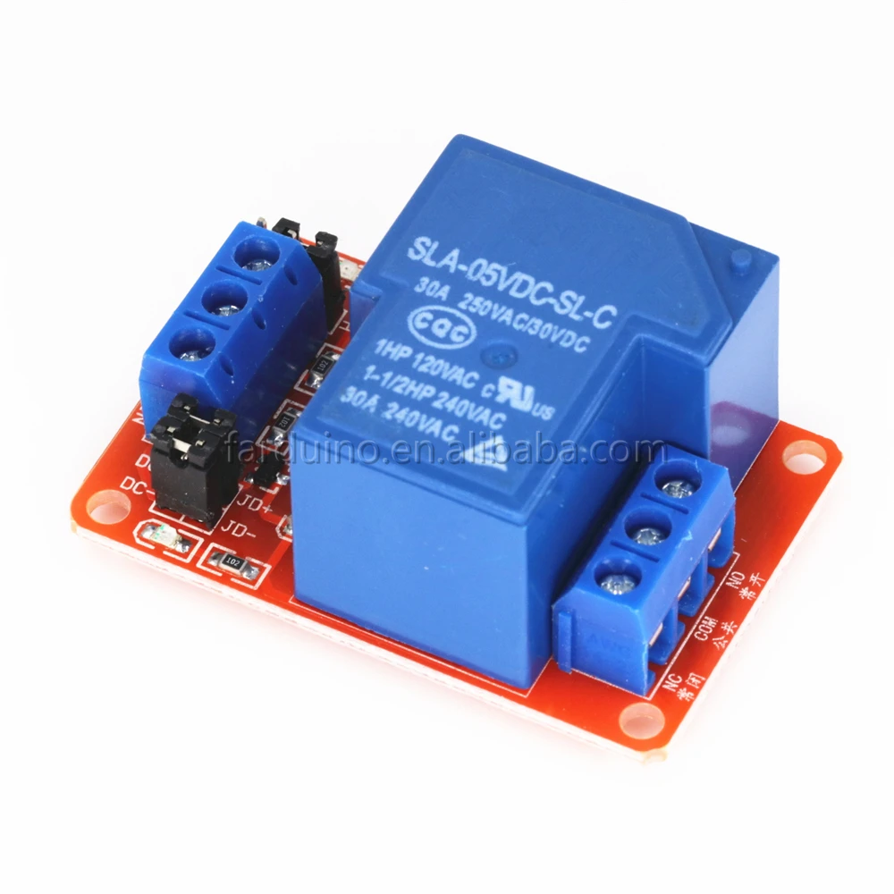 DC 5V 30A высокой мощности 1-канальный релейный модуль с Оптрон H/L Уровень триггера для мега AVR PIC DSP ARM