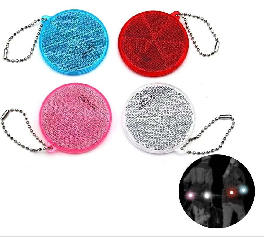 hard PMMA reflector, pedestrian walking reflector Safety Reflector Star Pendant PVC Reflective Gear Keychain