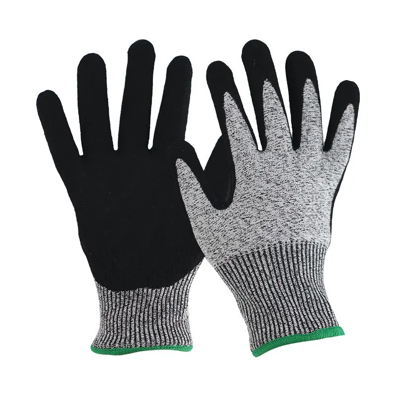 HPPE En388 Glass Protective Industry Cut Resistant Winter Gloves Anti-cut Level 5 Construction Latex Coated Safety Work Gloves