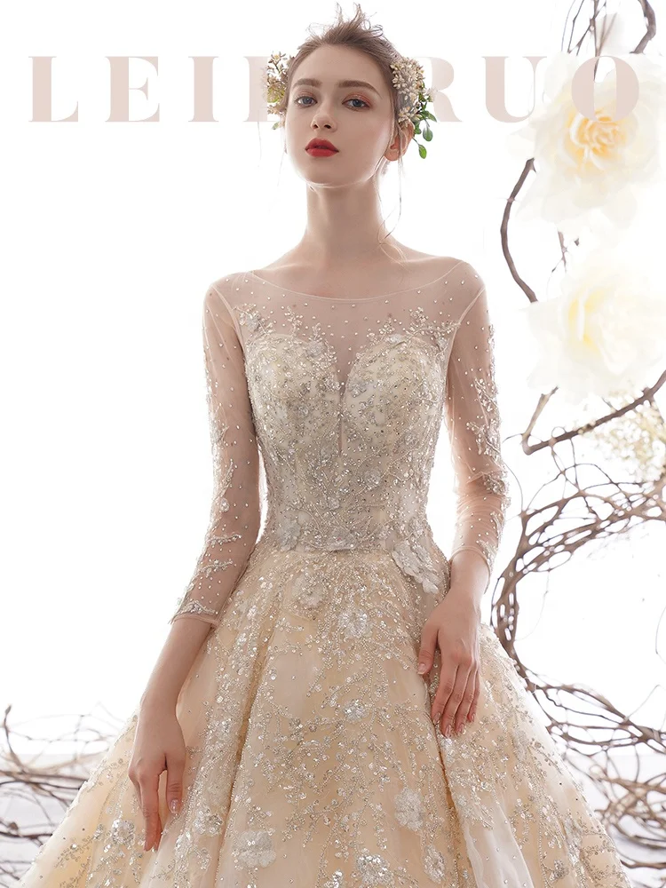 New Sample Wedding Dresses In Stock Ready To Ship Luxury Wedding Gowns 2021 Champagne