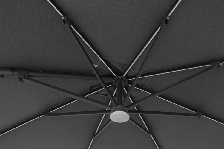 YEEZE Fully Aluminium Commercial Popular Restaurant High-End Led Light Patio Outdoor Umbrella Parasol for Garden