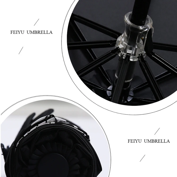 Compact travel 3 folding pocket size umbrella owl pattern changing color 23inch umbrella