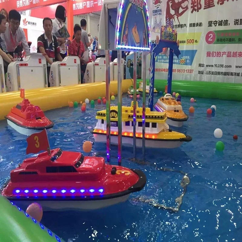 Remote control boat for indoor or outdoor children playground.
