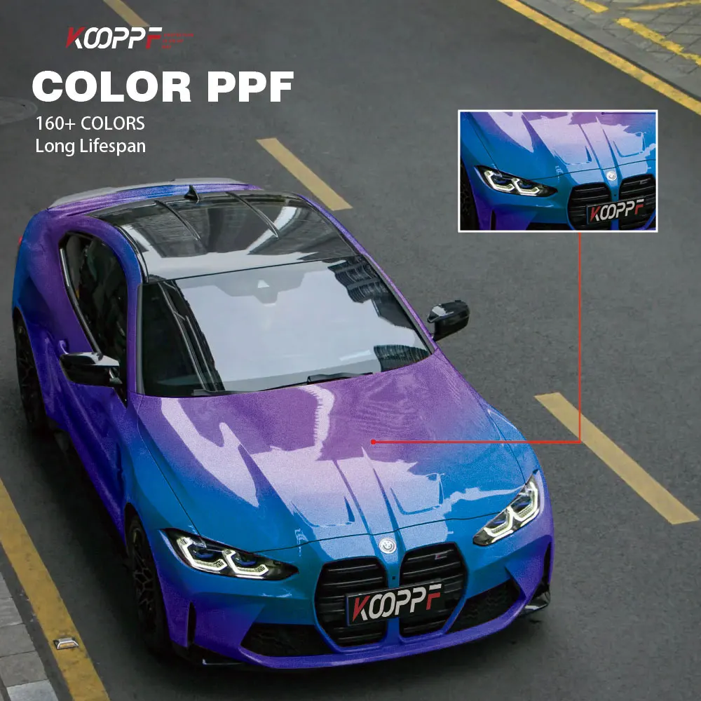 Color ppf paint protection film 1.52*16M 8mil Metallic Chrome vinyl Car Wrap Vinyl Car Body Decoration Vinyl Film TPU PET