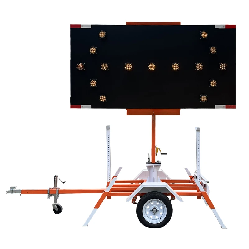 Solar power Auto Dimming Led  Sign Directional  Folding Frame Arrow Boards Solar Assist Arrow Board Trailer