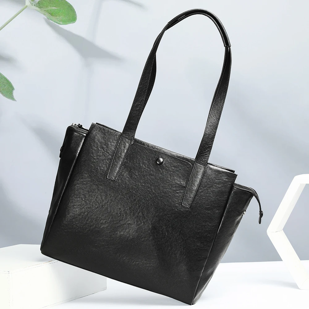 WESTAL Luxury Leather Handbags Women Men Large Capacity Shoulder Tote Bags 15 inch Laptop Bag Genuine Leather Handbag