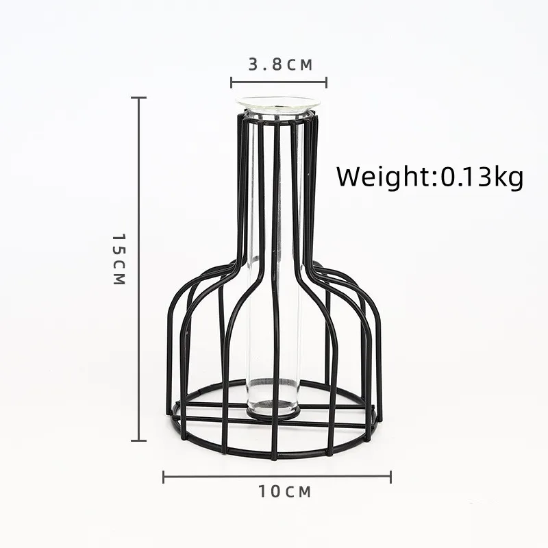 Hot Sales High Quality Nordic Simplicity Iron Art Frame Metal Flower Vase For Restaurant Living Room Decoration