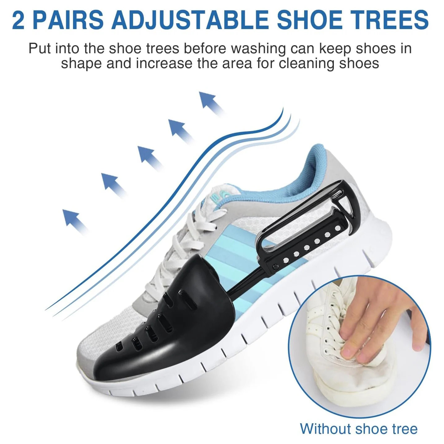 Durable Fluffy Fibers Keep 360 Wrap-around Adjustable Shoe Trees Cleaning Shoe Washing Bag for Washing Machine