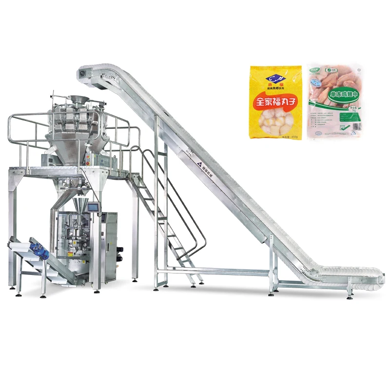 Frozen Meat Chicken Nuts Meat Ball Beef Lamb Packing Machine Production Line