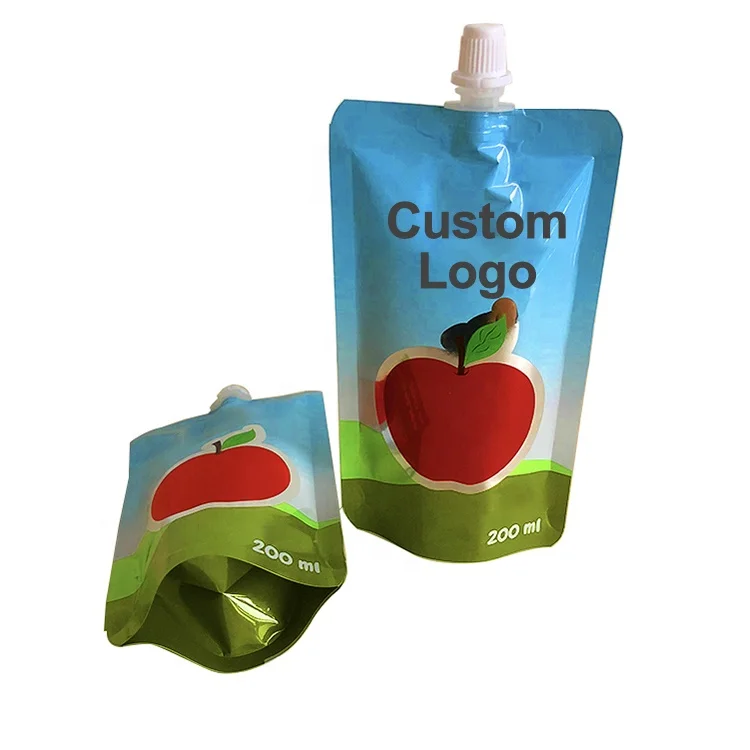 2023 Custom logo Printing Liquid Packaging Stand Up Drink Pouch with Spout Refill Squeeze Baby Food Juice Spout Pouch Bag
