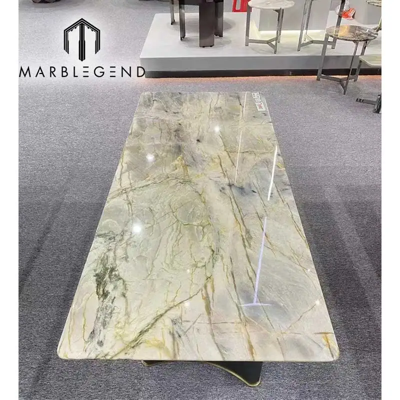 custom large handmade table top white marble square table for dining living room
