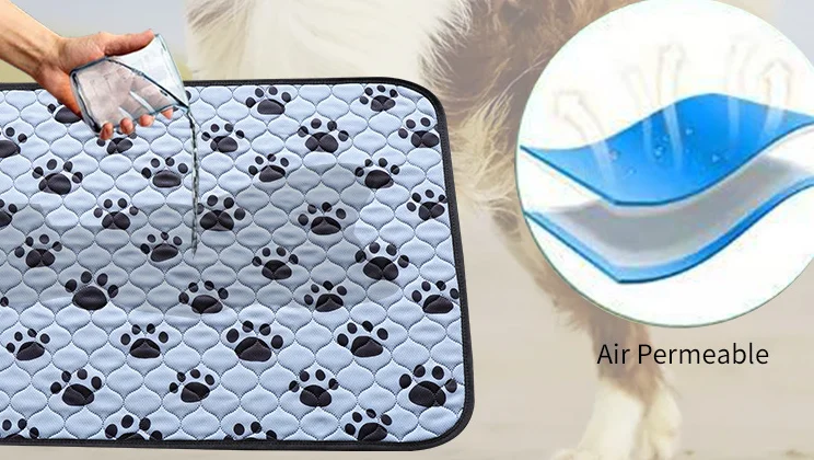 FreeExport  washable pet pee water mat pads for dogs training paw pattern pee pad washable cat pee pad reusable