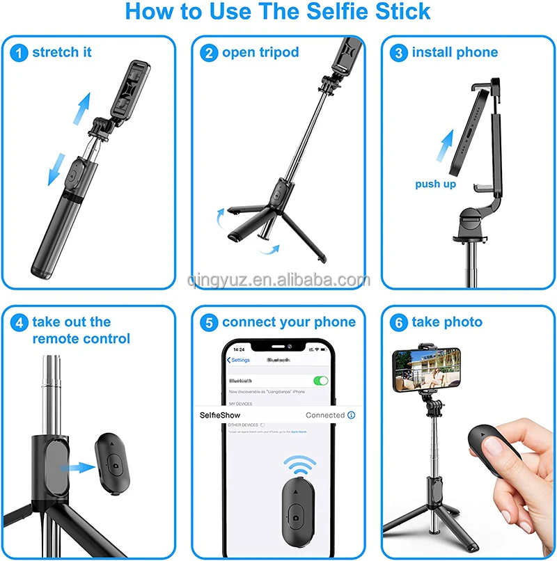 Premium Handheld Selfie Suitable for smartphones cameras Desktop Stand Tripod Stand Phone Stand Flexible Selfie Stick