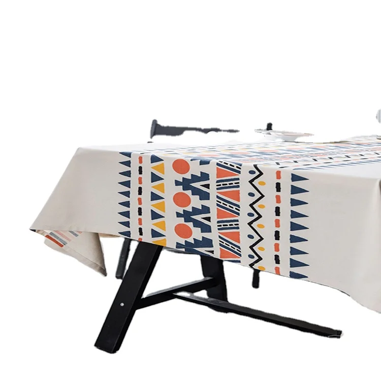 
Printed Rectangle Living Room Dinner Table Table Covers, Geometry Bohemia Cotton And Linen Table Cloth/ 