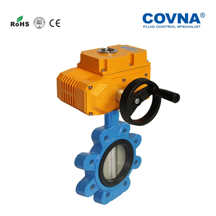 COVNA Cast Iron Lug Type NBR Motorized  Electric Butterfly Valve