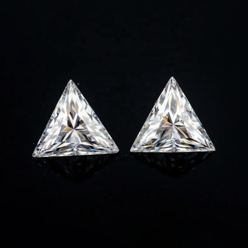 Factory Price 6.5mm Def Vvs1 Triangle Cut Synthetic Moissanite Loose Stone 1ct 3ct Moissanite Diamond for Jewelry Making