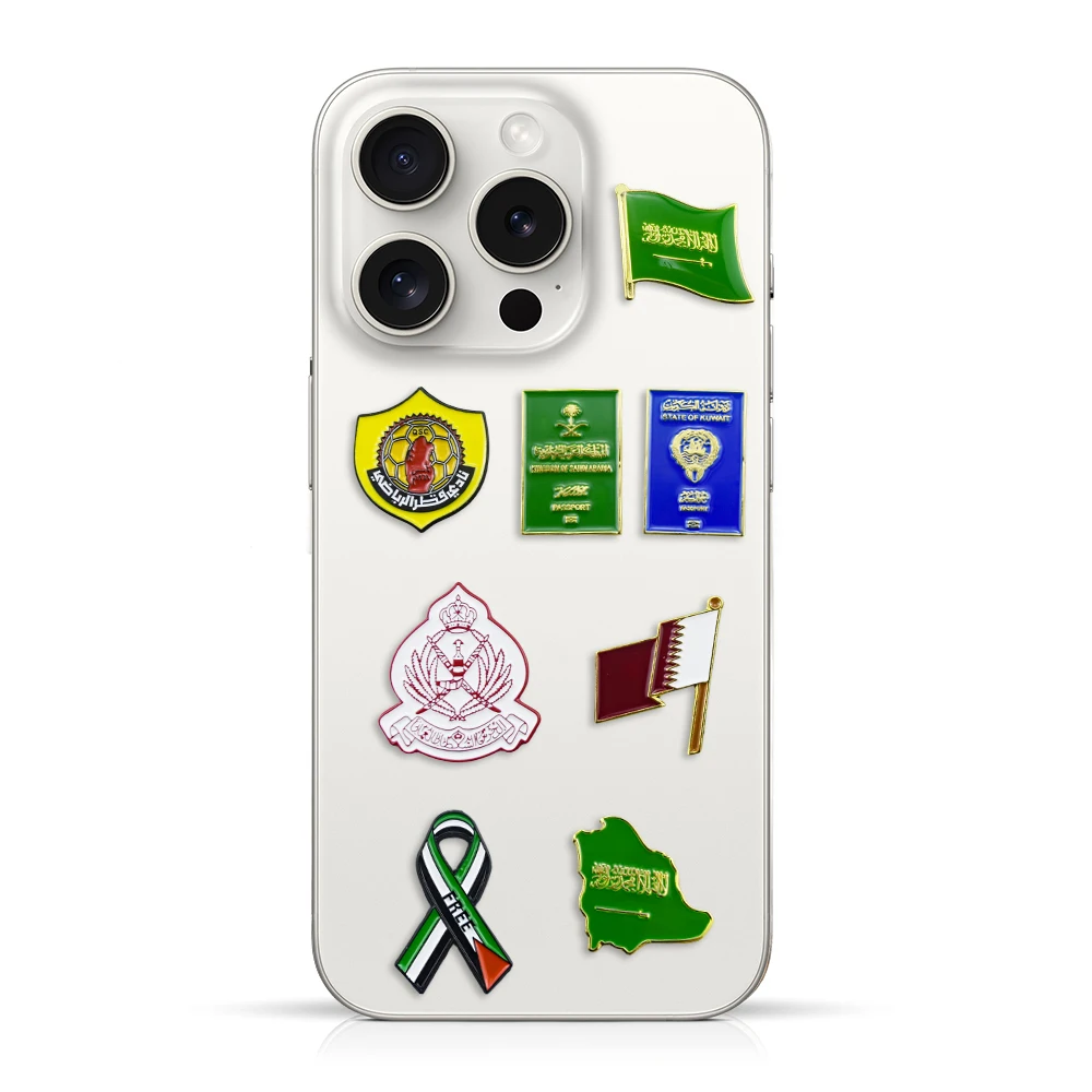 Free Mold Ready in Stock  Metal stickers Kuwait Qatar Oman Saudi Passport Football Club  Falcon Mobile Poster