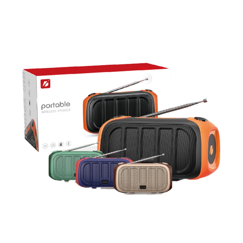 Rechargeable Small Portable  Quality Band Full Midrange Retro Mini Home Theatre Subwoofer Wireless Speaker Radio Fm