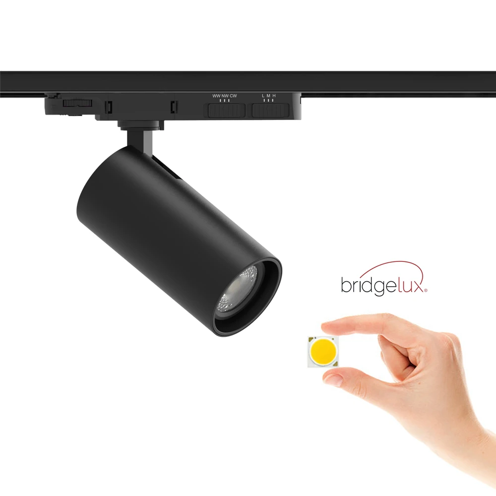 Zoomable Dimmable Cob Led Track Lights System Commercial linear adjustable 40w Track Spotlight Black 30w Focus Rail Shop Light