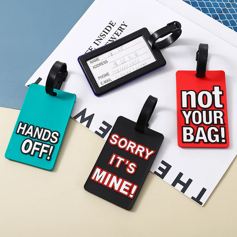 Pvc Travel Luggage Tag Cartoon Custom Silicone Luggage Tag Name Tag Boarding Cards For Bag