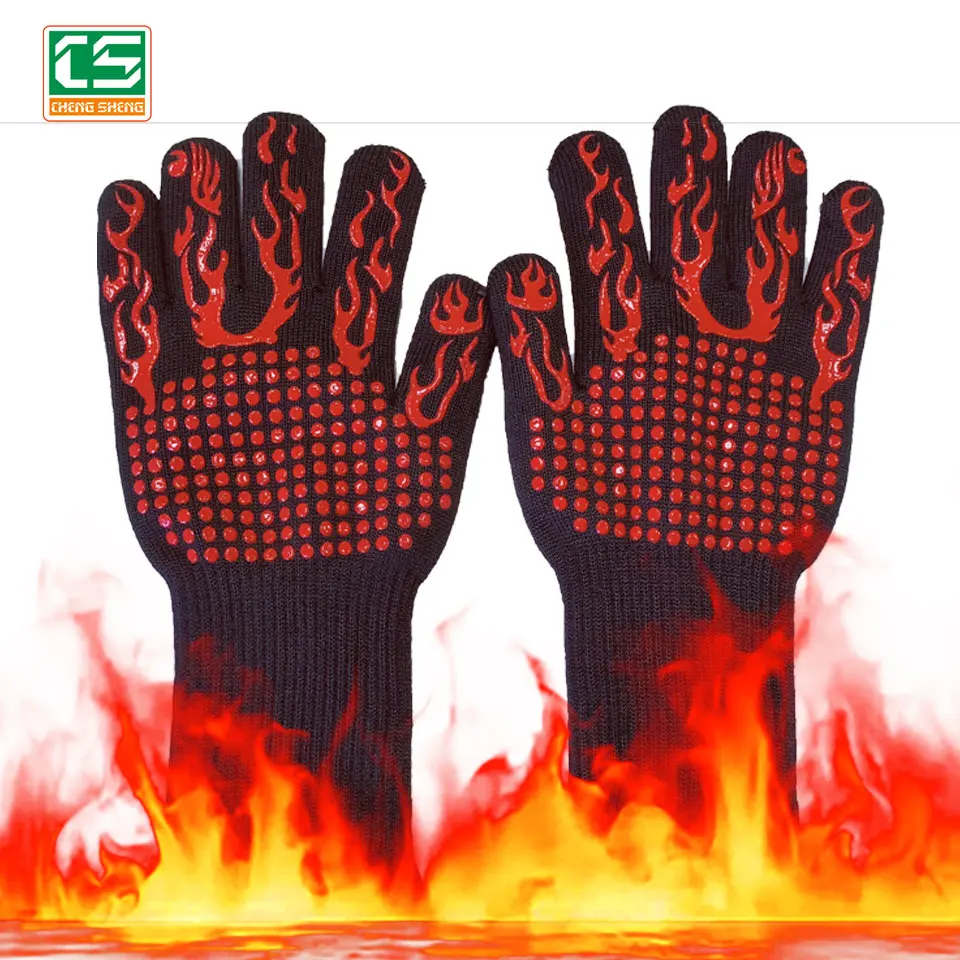 Хит продаж новый продукт бытовые перчатки для гриля барбекю кухонные двойные Нескользящие силиконовые