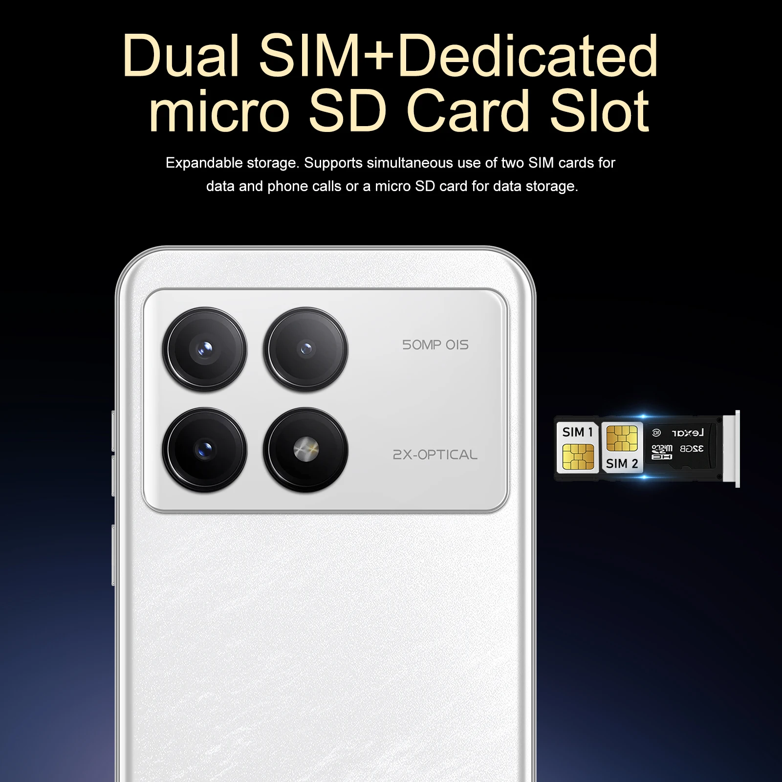 2024 Hot selling original android10 unlocked cell phone Type-C 6.53 inch big screen 3GB+64GB gaming 4G LTE mobile phones