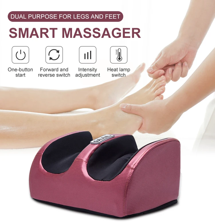 Cheap Price Pain Relief Portable Electric Heating Shiatsu Kneading Rolling Vibration Calf Leg Foot Massager