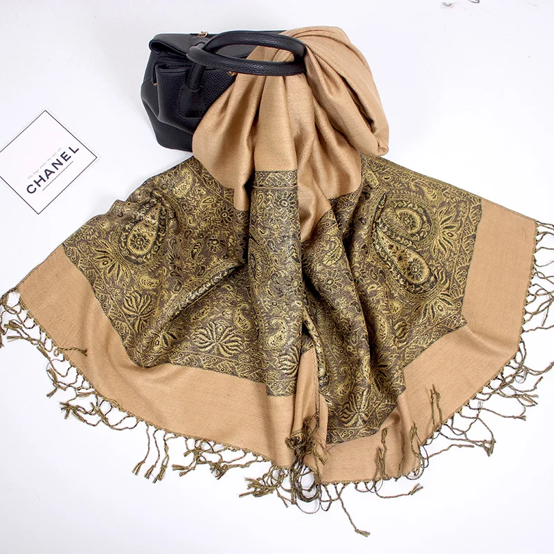 New product spring and autumn female gold thread cashew nut simiya air conditioning jacquard shawl lengthened scarf headscarf