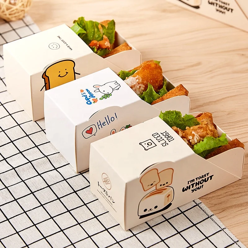 Custom Disposable Food Grade Cardboard Hamburger Packaging Paper Burger Box Potato Chips Package Boxes
