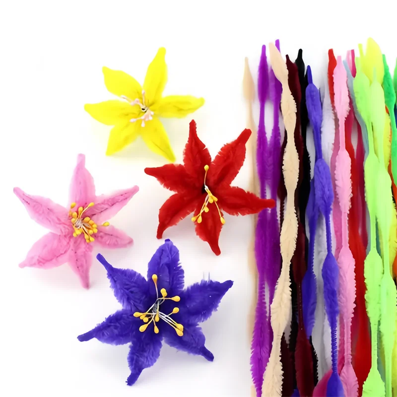 Wavy Wool Color Thick Twist Bar Puzzle Toys Chenille Stems Kindergarten Children/Kids DIY Handmade Materials Pipe Cleaner