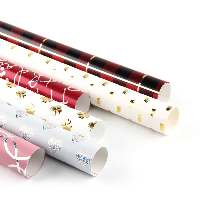 Hot sale latest design 80gsm korean  custom roll a4 gift wrapper paper printed packing flower  wrapping paper set