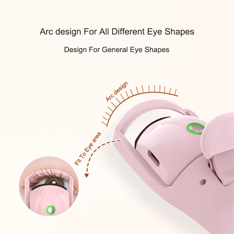 Makeup Tools USB Rechargeable Electric Mini Heating Pink Curler Eyelash Heated Eyelash Curler