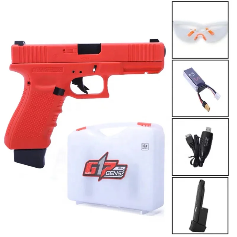 nylon GLK17 Fire control chip pistol toy automatic gel ball blaster metal gear  emitter shooting toy gun boy adult gift