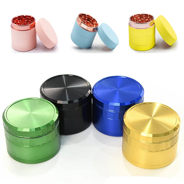 High quality grinders OEM/ODM Custom logo 40mm 50mm 55mm 63mm 75mm metal herbal smoking 4 layers tobacco herb grinder