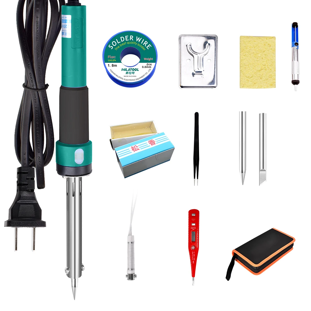 High quality electric soldering iron set 11-piece kit with anti-oxidation soldering iron tip