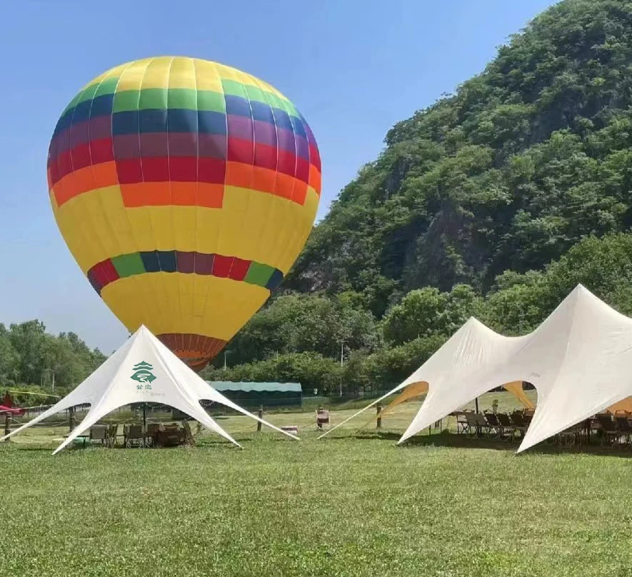 Outdoor Camping Lotus Tent Cloud Top Octopus Camp Large Waterproof Spire Canopy Sunshade Beach Tent Hexagonal Star Shaped Tent