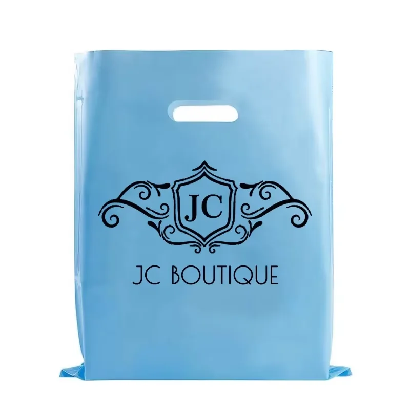 Wholesale Boutique Die Cut Handle Plastic Gift Bag Custom Design Foldable Reusable Merchandise Bag for Clothes