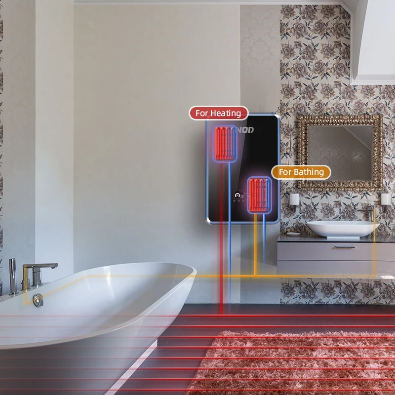 Экологически чистые 13 кВт электрические бойлеры с двойным контуром настенный монтаж для подогрева помещений и мгновенного подачи горячей воды