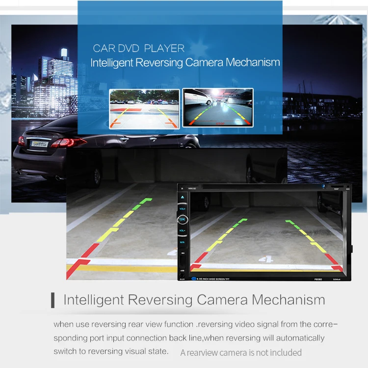 2 Din 6.95-inch Touoch Screen Universal GPS navigation Car DVD Player 6080