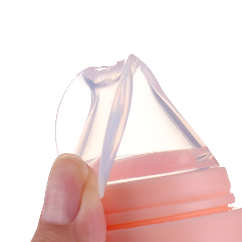 Silicone Baby Spoon Squeeze Feeder Bottle Food Fruit Pacifier Feeder Silicone Baby Feeder