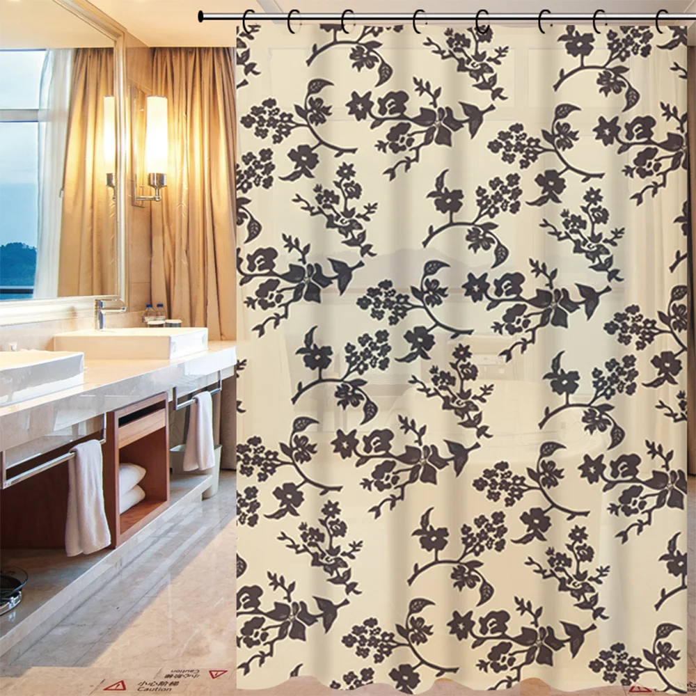 Butterfly Sunflower Baathroom Set Anti-Microbial Mildew Resistant Waterproof Liner Clear PEVA 3d Shower Curtains