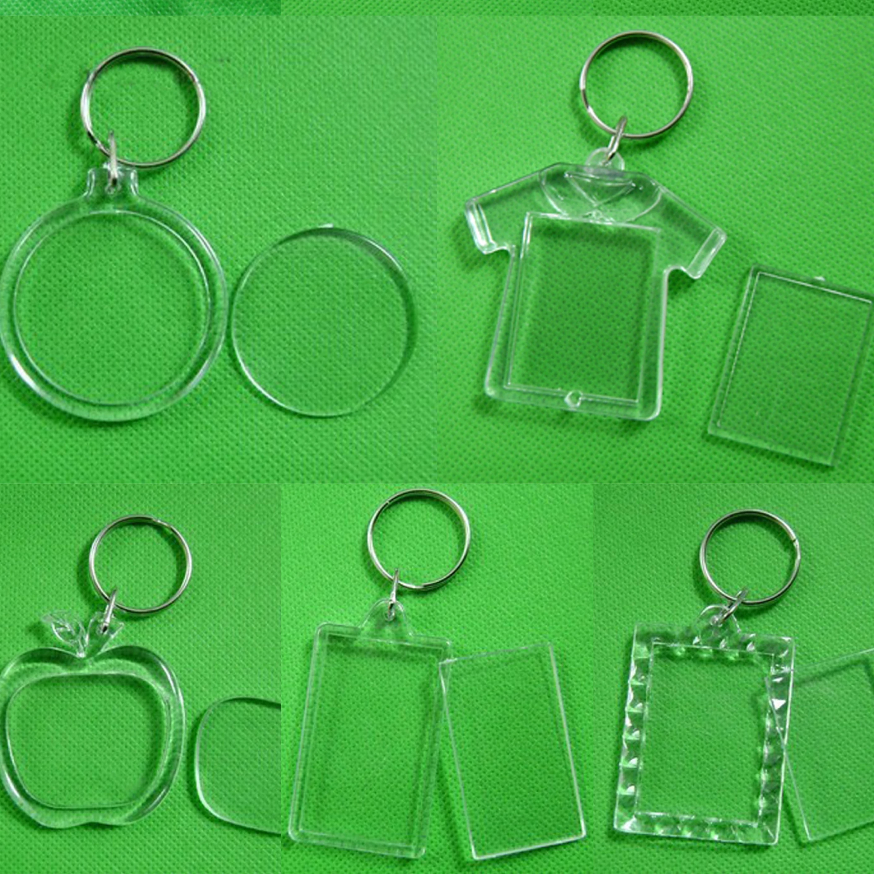 NO MOQ Cheap Blank Acrylic Keychain Custom Shape Clear Acrylic Keychain Acrylic Blank Keychain