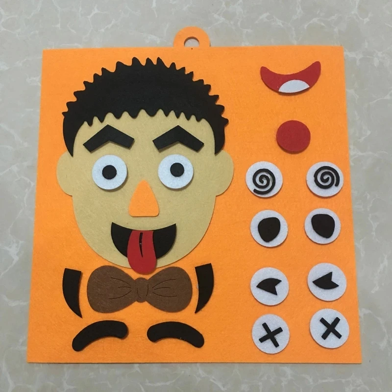 Cartoon Puzzle Educational Kids Toys Emotion Change  Puzzle Toys EVA 3D DIY Sticker