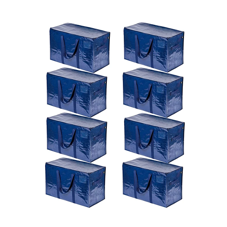 Moving Supplies Custom Size Clothes Packaging Carry PP Woven Extra Large Moving Bag With Zipper