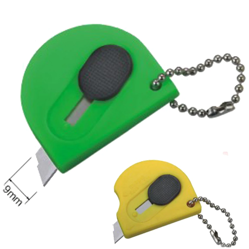 Small life plastic folding type knife microtouch knife key ring can be attached