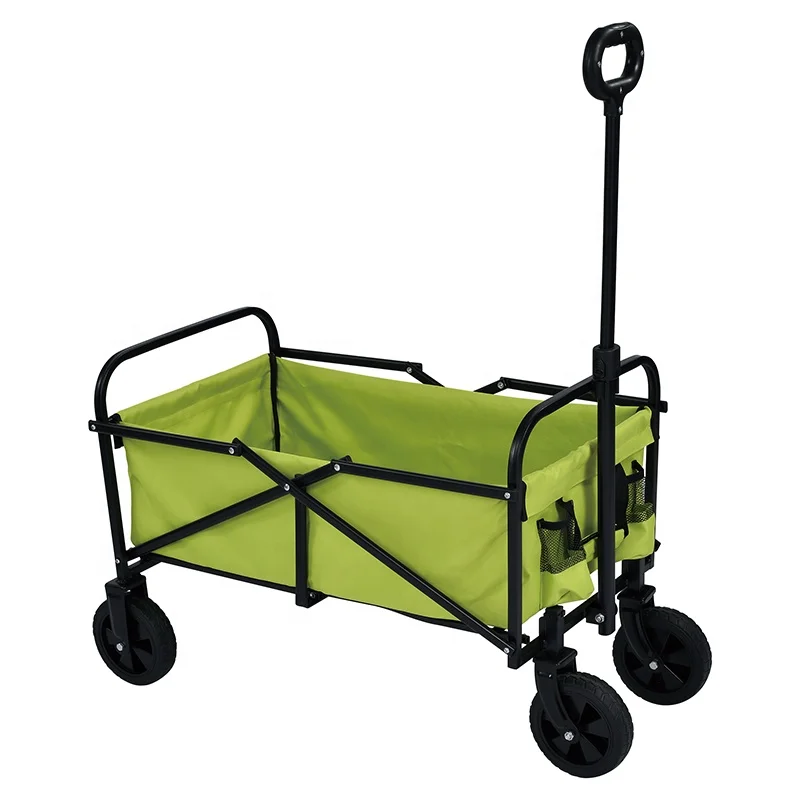 Mini steel tube lightweight cart beach wagon out camping big bearing weight four PVC wheels