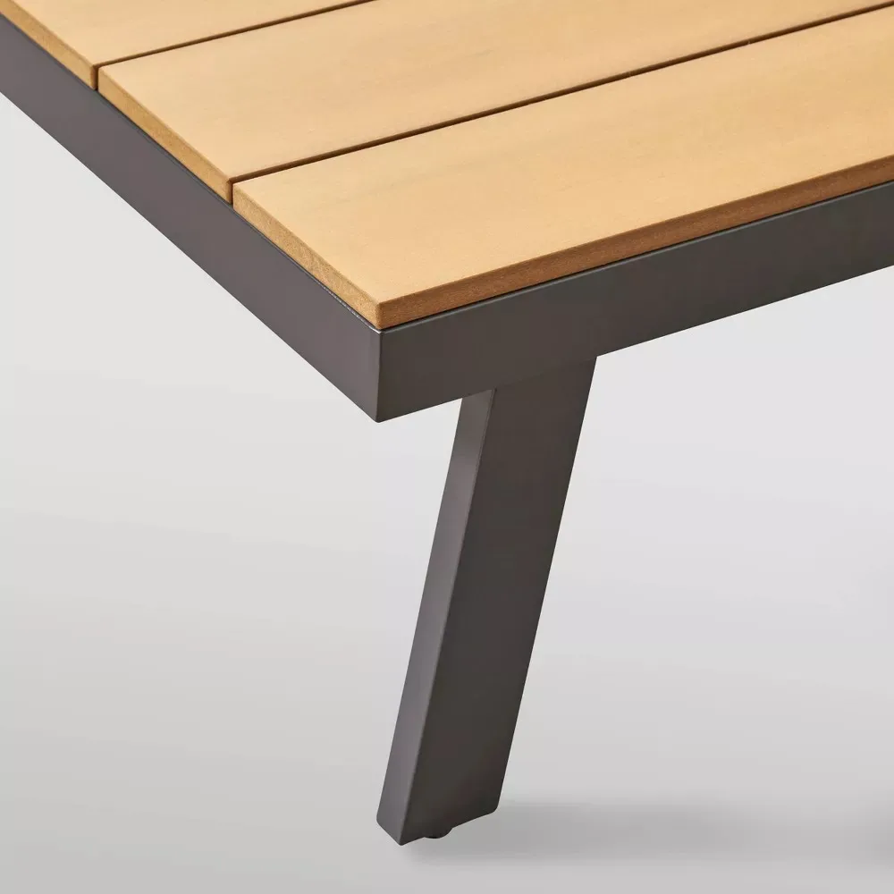 4 pieces Aluminum Teak Wood Garden Sofa Set Water Resistant Outdoor furniture