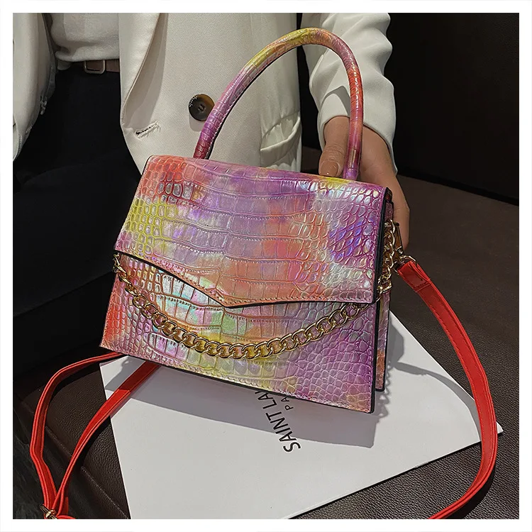 Сумка кросс-боди Женская на цепочке, кожаная матовая Роскошная сумочка, новейший кошелек, ручной саквояж